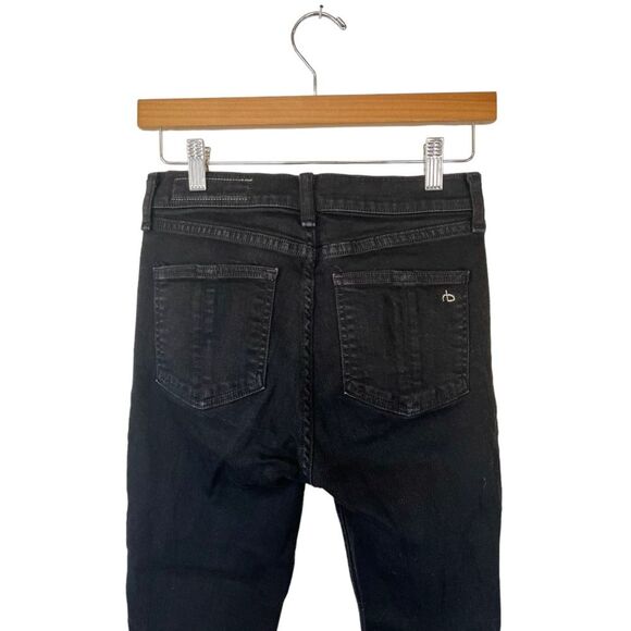 Rag & Bone | High Rise Ankle Skinny Raw Hem Black Denim Women’s Jeans 26 - Picture 4 of 9